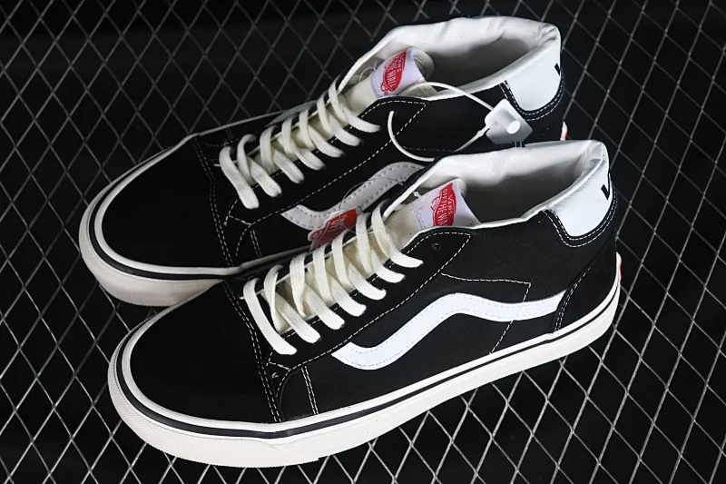All categories Vans Vans series Vans Mid Vans China Vans Style 37 Anaheim black and white mid-top casual sneakers VN0A3MUOQF6